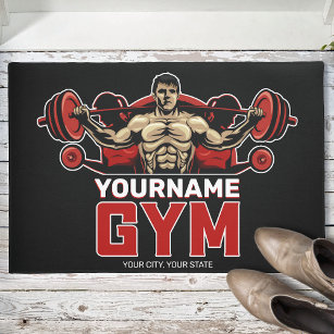 Personalized Bodybuilding Rug Home Gym Decor My Therapy Gym Gift