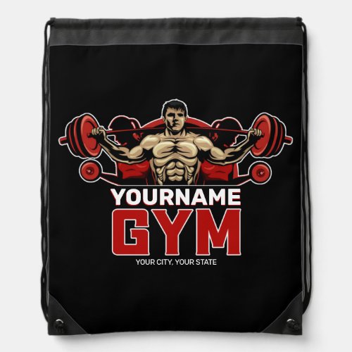 Personalized NAME Fitness Home GYM Weight Lifting  Drawstring Bag