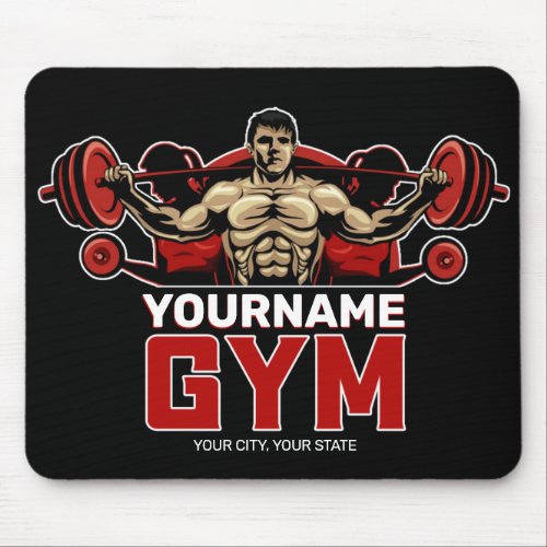 Personalized NAME Fitness Home GYM Weight Lifting  Mouse Pad