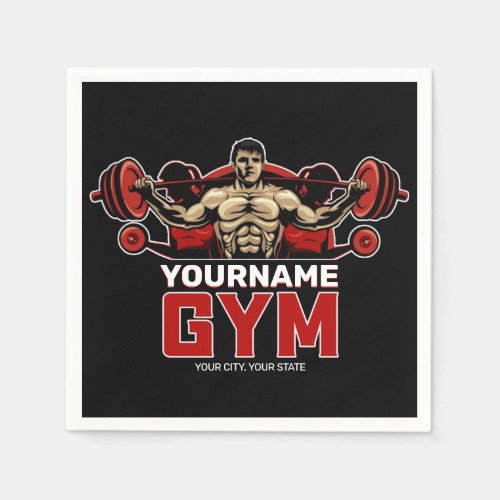 Personalized NAME Fitness Home GYM Weight Lifting  Napkins