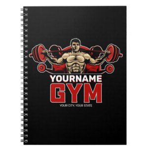 Personalized NAME Fitness Home GYM Weight Lifting  Notebook