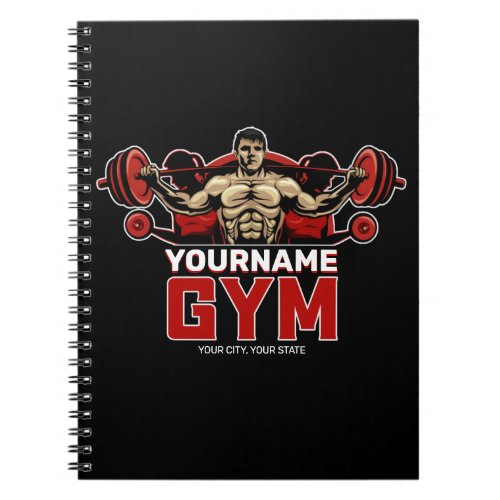 Personalized NAME Fitness Home GYM Weight Lifting  Notebook