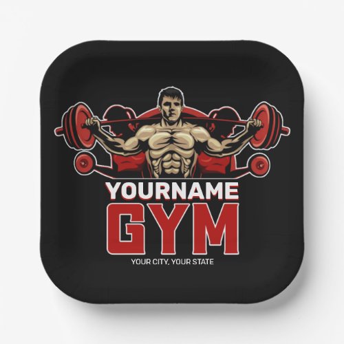 Personalized NAME Fitness Home GYM Weight Lifting  Paper Plates