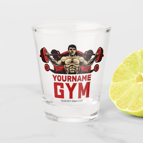 Personalized NAME Fitness Home GYM Weight Lifting  Shot Glass
