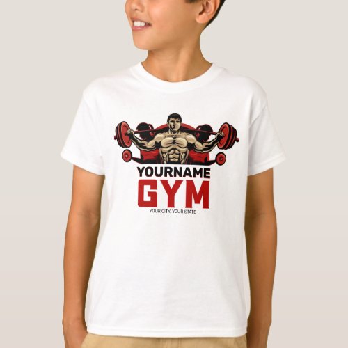 Personalized NAME Fitness Home GYM Weight Lifting  T_Shirt