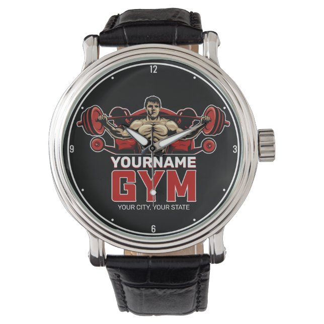 Personalized NAME Fitness Home GYM Weight Lifting  Watch (Front)