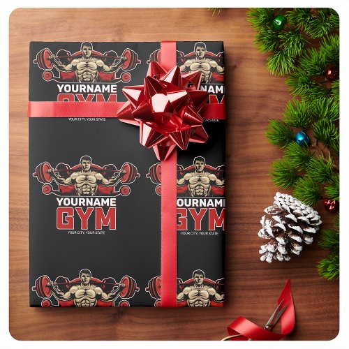 Personalized NAME Fitness Home GYM Weight Lifting  Wrapping Paper