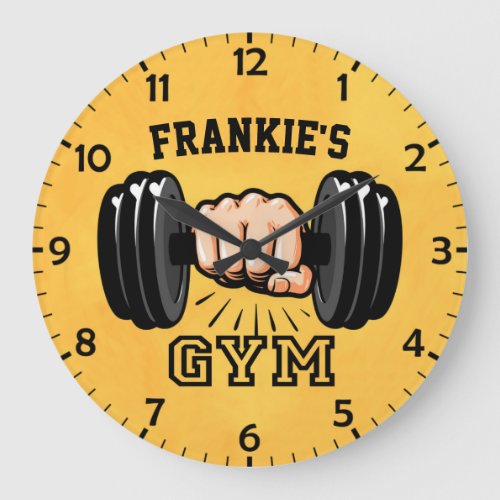 Personalized NAME Fitness Trainer GYM Custom Large Clock