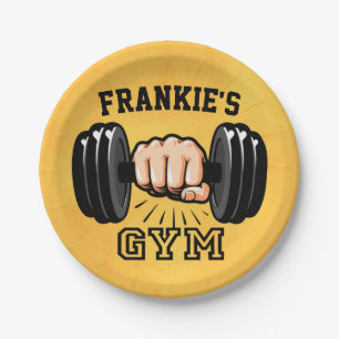 Personalized NAME Fitness Trainer GYM Custom Paper Plates