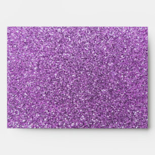 Personalized name flamingo purple glitter envelope