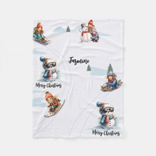  Personalized name Fleece Blanket (Front)