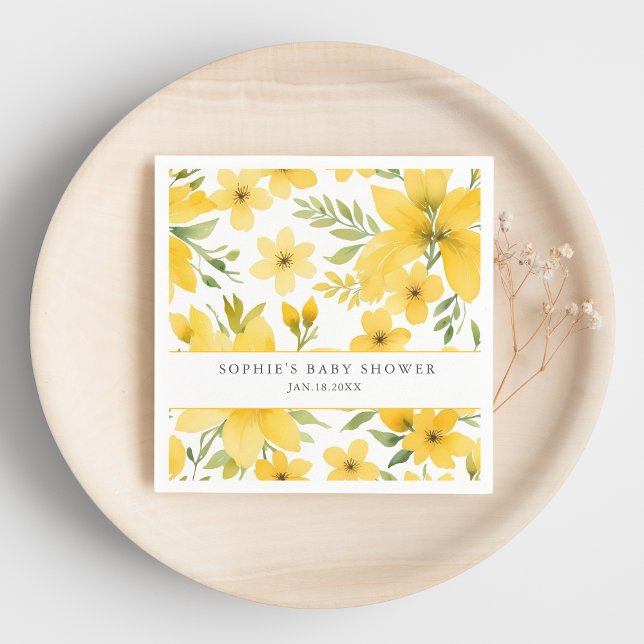 Personalized Name Floral Baby Shower  Napkins (Creator Uploaded)