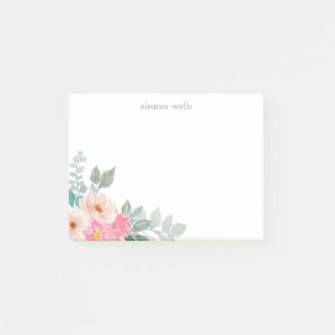 Personalized Name Floral Minimalist To Do Lists Post-it Notes