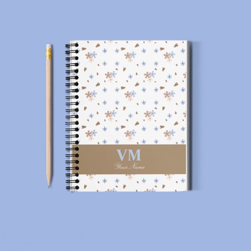 personalized name floral pattern monogram elegant  notebook