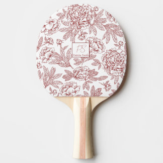 Personalized name Flower pattern Ping Pong Paddle