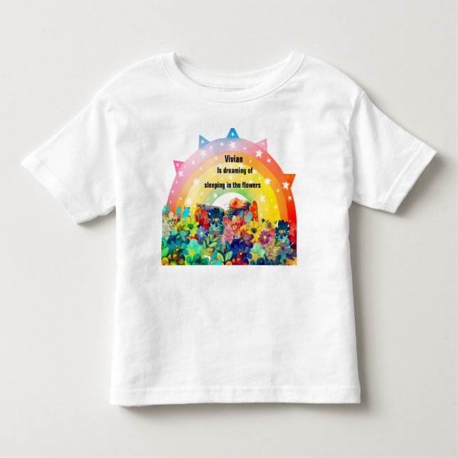 Personalized name flower  toddler t-shirt (Front)