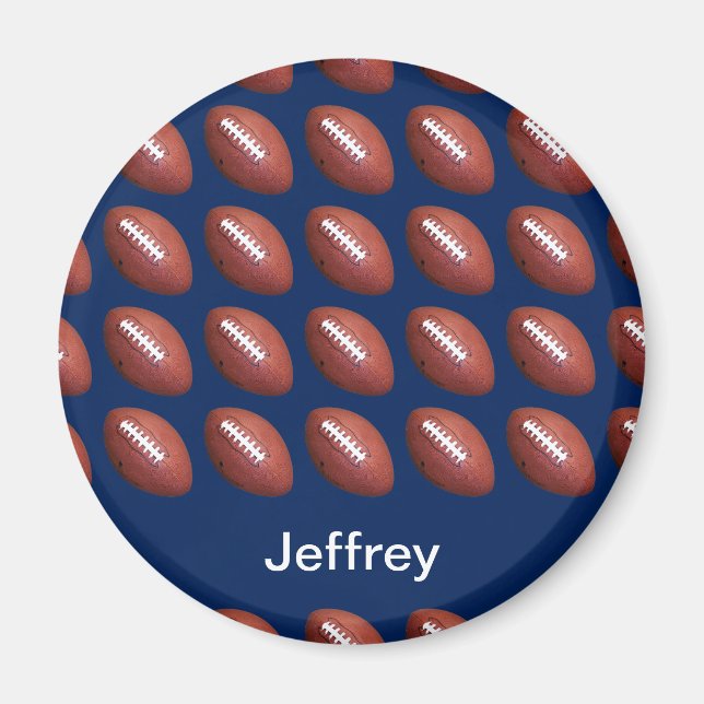 Personalized Name, Football Blue background Magnet (Front)