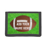 Personalized Name Football Boy's Junior Varsity Tri-fold Wallet