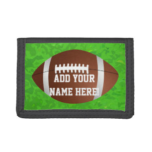 Personalized Name Football Boy's Junior Varsity Trifold Wallet