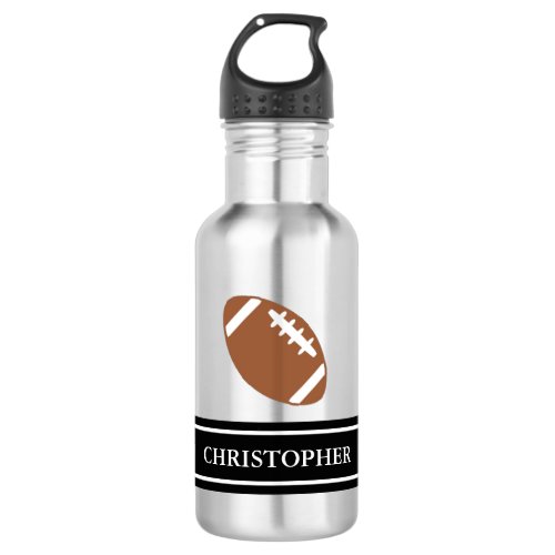 Personalized Name Football Sports Stainless Steel Water Bottle