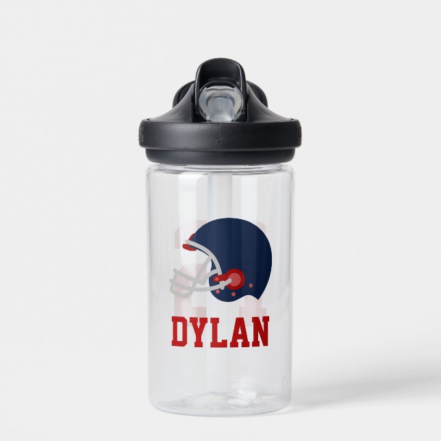Personalized Name Football Themed Water Bottle (Front)