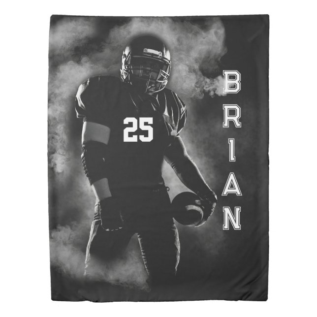Personalized Name Football Twin Duvet Cover (Front)
