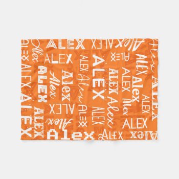 Personalized Name For Alex Orange Subway Art Style Fleece Blanket by cbendel at Zazzle