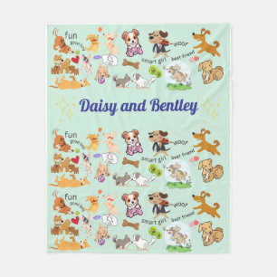 Personalized Name for Child & Pet Fleece Blanket