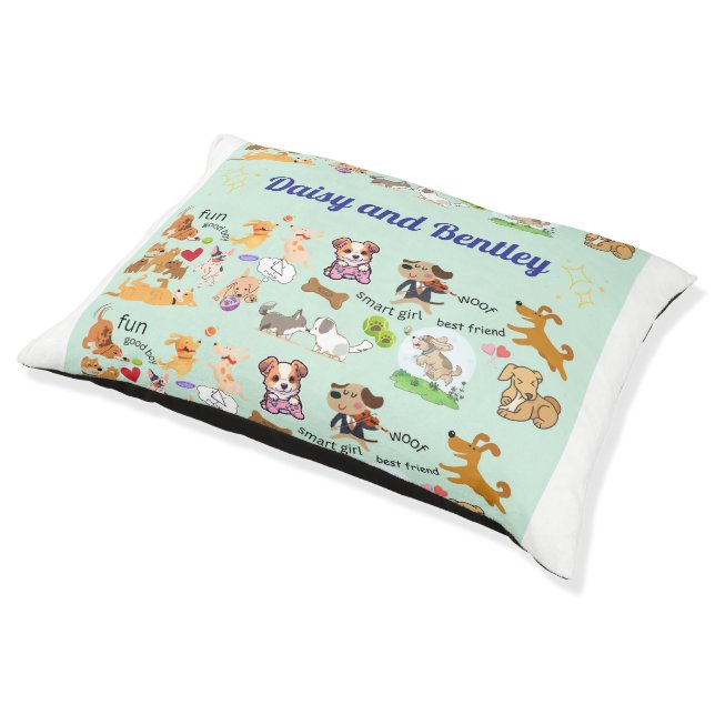 Personalized Name for Child & Pet Fleece Blanket Pet Bed (Angled)