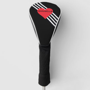 Personalized Name For Her Gift Cute Red Heart Cool Golf Head Cover