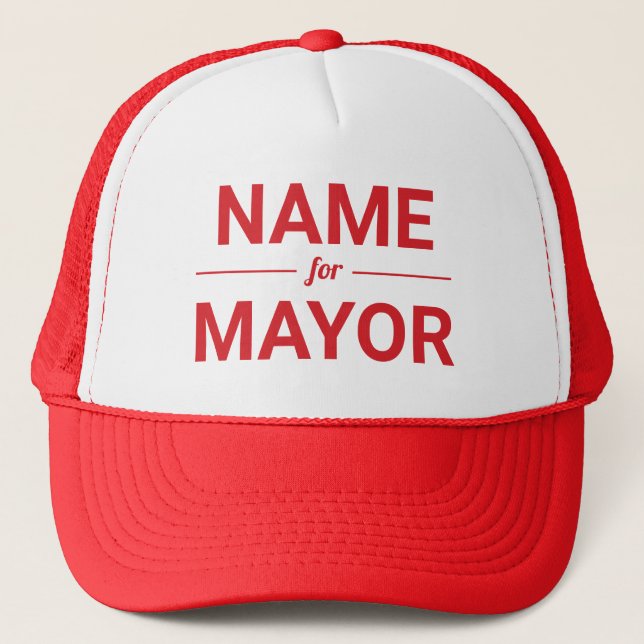 Personalized Name for Mayor Custom Text Election Trucker Hat (Front)