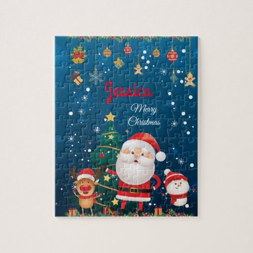 Personalized Name For Your Child Santa Christmas  Jigsaw Puzzle