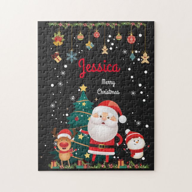Personalized Name For Your Child, Santa Christmas  Jigsaw Puzzle (Vertical)