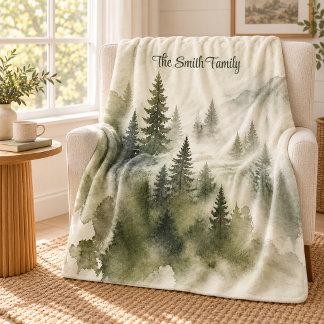 Personalized Name Forest Sherpa Blanket