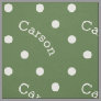 Personalized Name Forest Tree Green Polka Dot Fabric