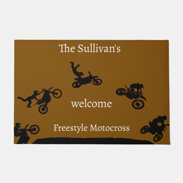 Personalized name Freestyle Motocross  Doormat (Front)