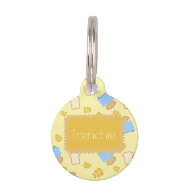 Personalized Name French Toast Cat Pet ID Tag (Front)
