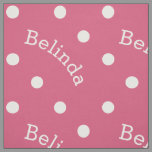 Personalized Name Fresh Pink Polka Dot Girl's Fabric