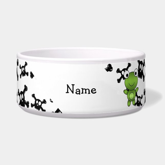 Personalized name frog skulls pattern bowl (Front)