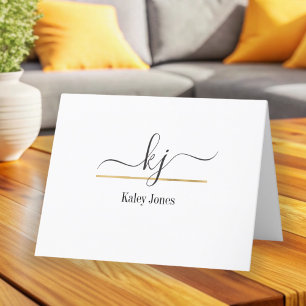 Personalized Name From The Desk Of Letterpress Thank You Card
