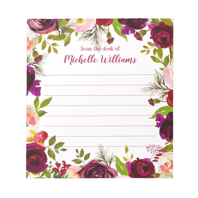 Personalized Name | From The Desk Of Notepad (Front)