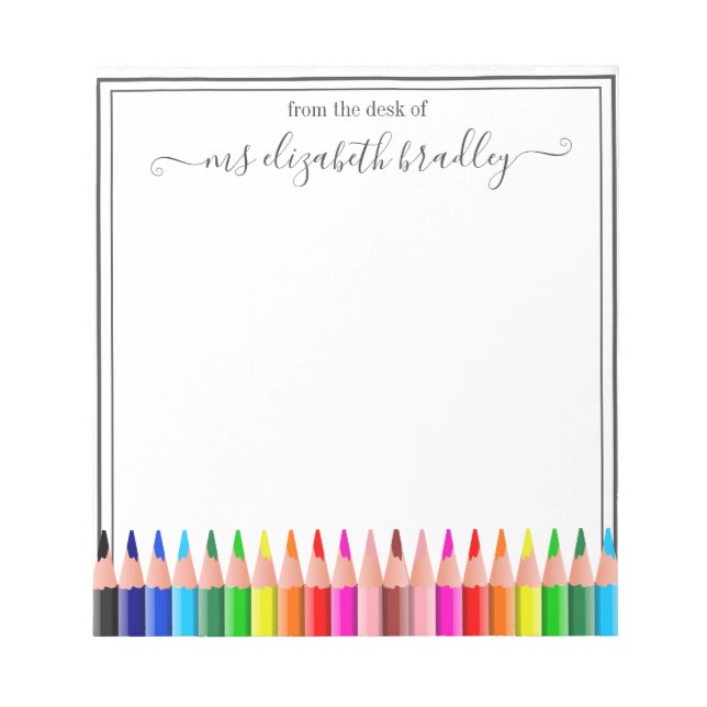 Personalized Name | From The Desk Of Notepad (Front)