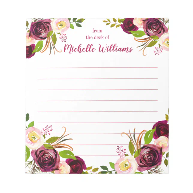 Personalized Name | From The Desk Of Notepad | Zazzle