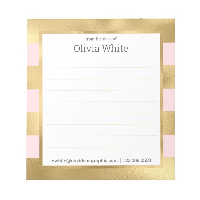 Personalized Name | From The Desk Of Notepad (Front)