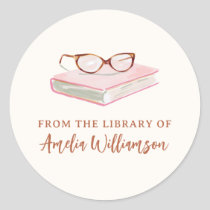 Personalized Name From The Library Pink Bookplate