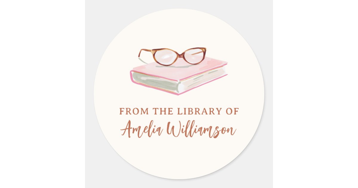 Good Library Names Personalized Name From The Library Pink Bookplate | Zazzle