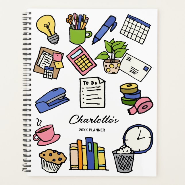 Personalized Name Fun Planning Icons Planner (Front)