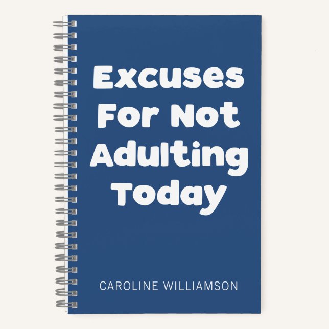 Personalized Name Funny Adulting Quote for Mom Notebook (Front)