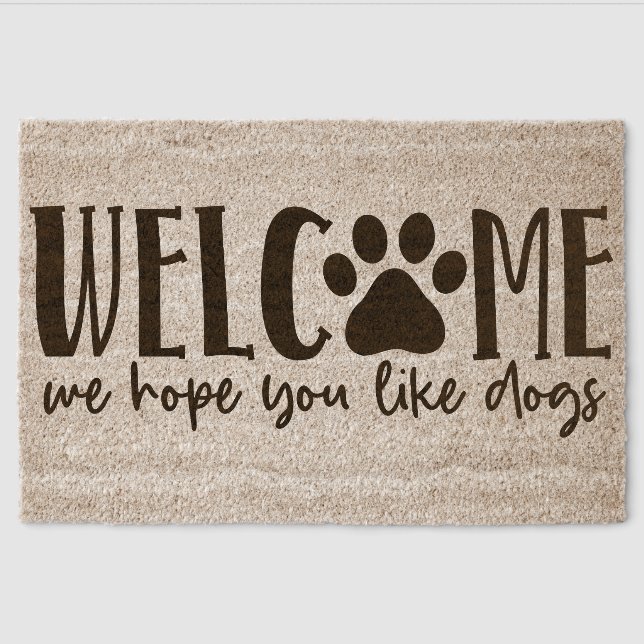 Personalized Name funny animal Dog Fiber Doormat (Front)