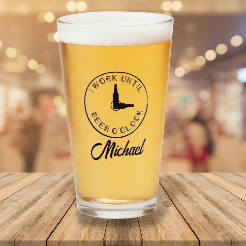 Personalized Name Funny Beer Glass
